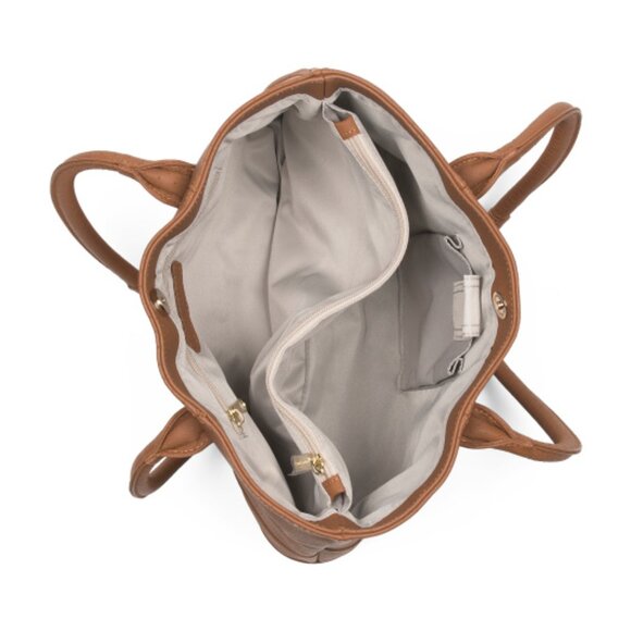 AMERILEATHER Leather Triple Compartment Tote - Picture 2 of 4